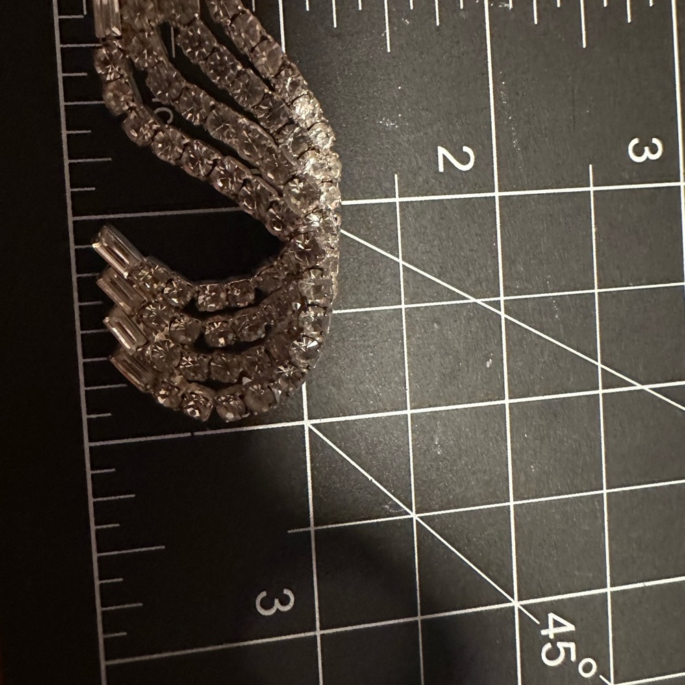 Vintage Art Deco Revival Wing Twist Earrings Old Hollywood Glam Rhinestone Posts - Picture 9 of 15